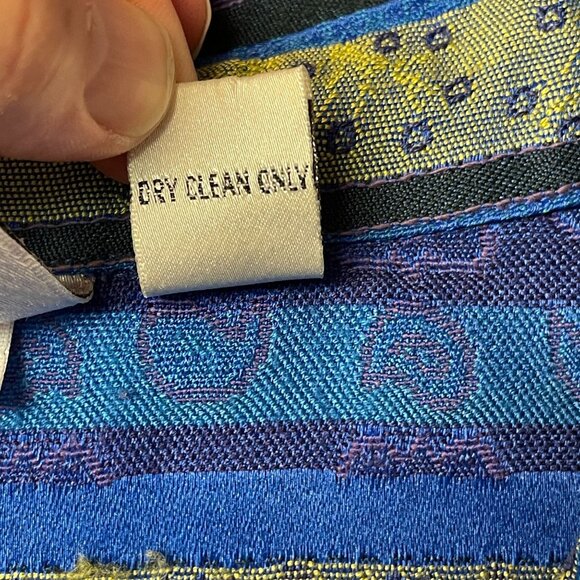 Vintage Chico's Womens ARTSY Woven Jacket Sz 2 L Blue Purple WESTERN Vibes - Picture 12 of 14